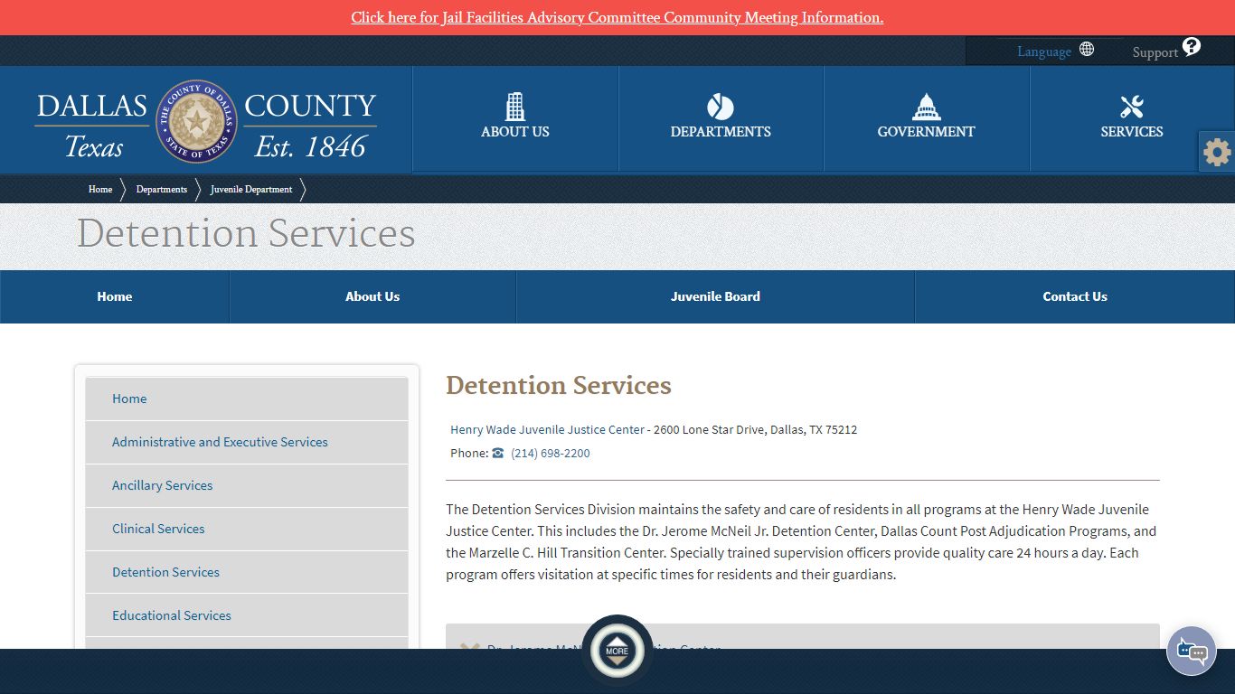 Juvenile Department | Detention Services - Dallas County