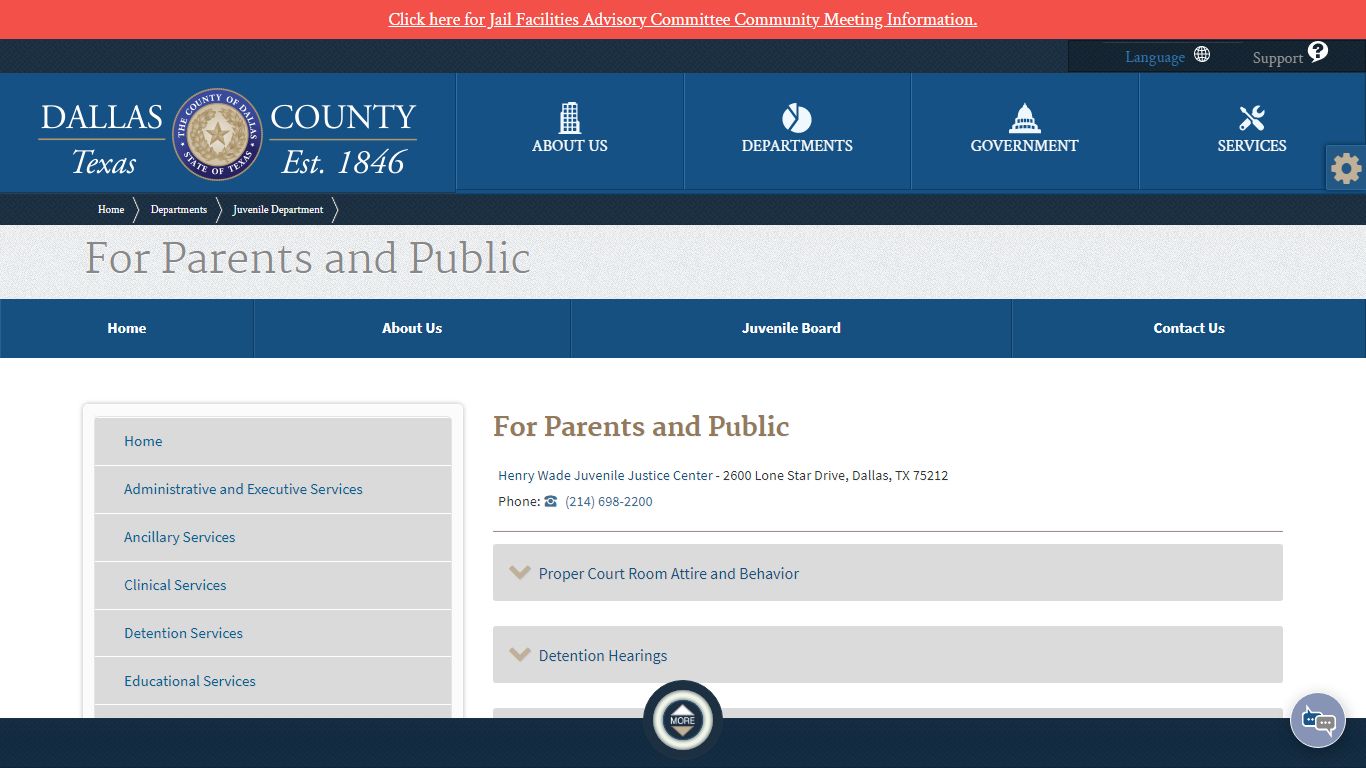 Juvenile | For Parents and Public - Dallas County